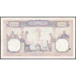F 37-01 - 03/08/1927 - 1000 francs - Cérès et Mercure - Série W.430 (remplacement) - Etat : TB+