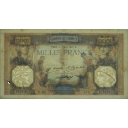 F 37-01 - 03/08/1927 - 1000 francs - Cérès et Mercure - Série W.430 (remplacement) - Etat : TB+