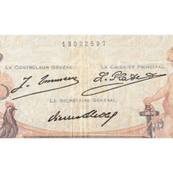 F 37-01 - 09/09/1927 - 1000 francs - Cérès et Mercure - Série Y.521 - Etat : TB-