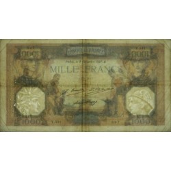 F 37-01 - 09/09/1927 - 1000 francs - Cérès et Mercure - Série Y.521 - Etat : TB-