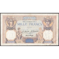 F 37-01 - 10/11/1927 - 1000 francs - Cérès et Mercure - Série Q.673 - Etat : TB
