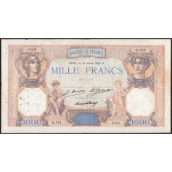 F 37-02 - 16/07/1928 - 1000 francs - Cérès et Mercure - Série D.724 - Etat : TB