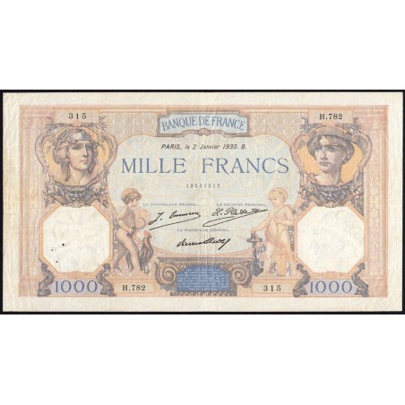 F 37-04 - 02/01/1930 - 1000 francs - Cérès et Mercure - Série H.782 - Etat : TB+