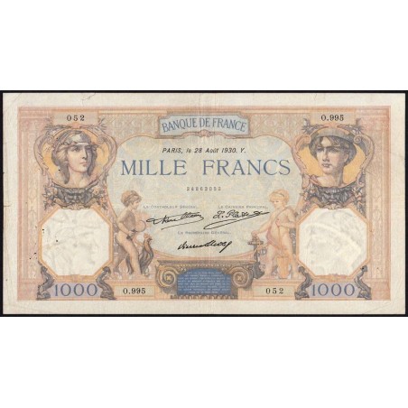 F 37-05 - 28/08/1930 - 1000 francs - Cérès et Mercure - Série O.995 - Etat : TB