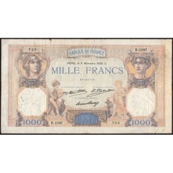 F 37-05 - 06/11/1930 - 1000 francs - Cérès et Mercure - Série R.1047 - Etat : B+