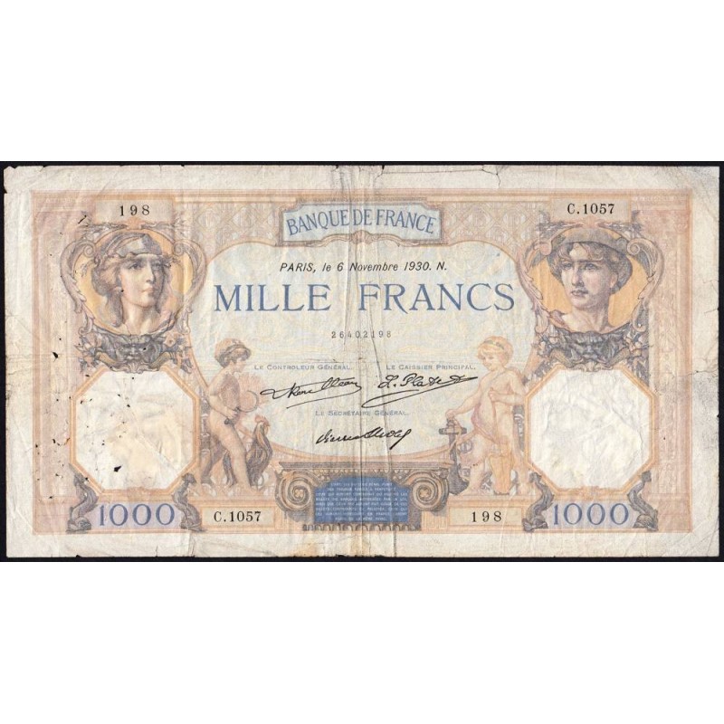 F 37-05 - 06/11/1930 - 1000 francs - Cérès et Mercure - Série C.1057 - Etat : B