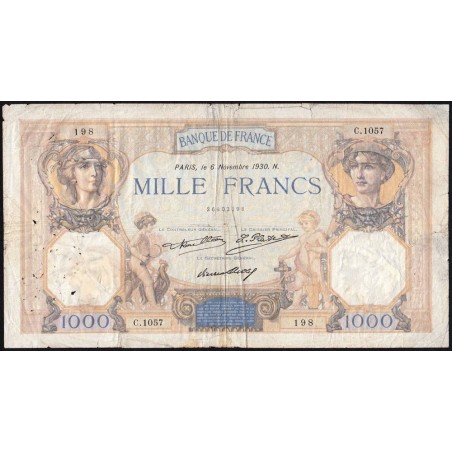 F 37-05 - 06/11/1930 - 1000 francs - Cérès et Mercure - Série C.1057 - Etat : B