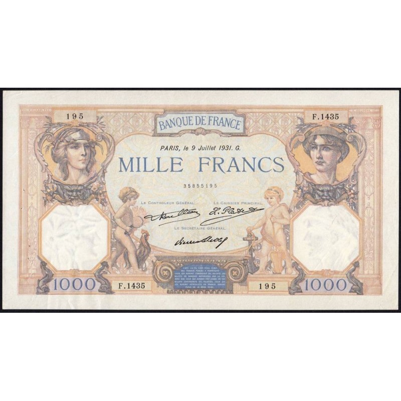 F 37-06 - 09/07/1931 - 1000 francs - Cérès et Mercure - Série F.1435 - Etat : SUP