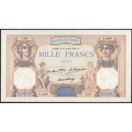 F 37-06 - 09/07/1931 - 1000 francs - Cérès et Mercure - Série F.1435 - Etat : SUP