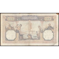 F 37-07 - 11/02/1932 - 1000 francs - Cérès et Mercure - Série W.1750 (remplacement) - Etat : TB-