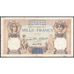F 37-07 - 17/11/1932 - 1000 francs - Cérès et Mercure - Série B.2227 - Etat : TB-