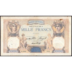 F 37-09 - 18/06/1936 - 1000 francs - Cérès et Mercure - Série Q.2494 - Etat : TB-
