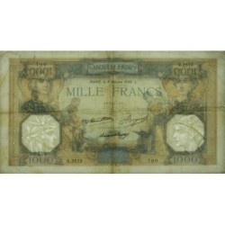 F 37-09 - 08/10/1936 - 1000 francs - Cérès et Mercure - Série Q.2615 - Etat : TB+