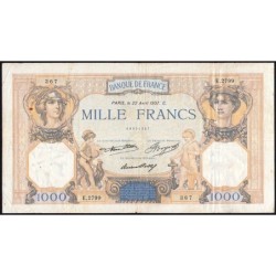F 37-10 - 22/04/1937 - 1000 francs - Cérès et Mercure - Série E.2799 - Etat : TB+