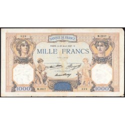 F 37-10 - 22/04/1937 - 1000 francs - Cérès et Mercure - Série M.2817 - Etat : TB