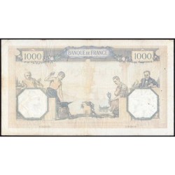 F 37-10 - 29/04/1937 - 1000 francs - Cérès et Mercure - Série V.2834 - Etat : TB+