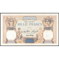 F 37-10 - 07/05/1937 - 1000 francs - Cérès et Mercure - Série J.2862 - Etat : TTB+