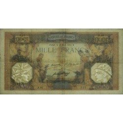 F 37-01 - 18/03/1927 - 1000 francs - Cérès et Mercure - Série A.92 - Etat : TTB-