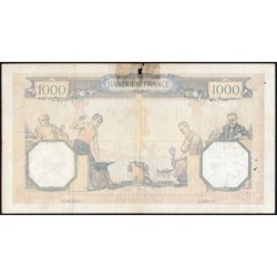 F 38-05 - 02/12/1937 - 1000 francs - Cérès et Mercure mod. - Série R.3063 - Etat : B+