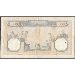 F 38-22 - 07/07/1938 - 1000 francs - Cérès et Mercure mod. - Série Q.3507 - Etat : TB