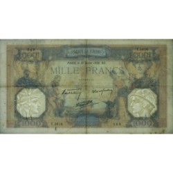 F 38-24 - 21/07/1938 - 1000 francs - Cérès et Mercure mod. - Série T.3616 - Etat : TB+