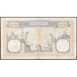 F 38-25 - 28/07/1938 - 1000 francs - Cérès et Mercure mod. - Série G.3665 - Annulé - Etat : TB
