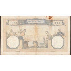 F 38-27 - 22/09/1938 - 1000 francs - Cérès et Mercure mod. - Série H.3756 - Etat : TB