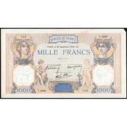 F 38-27 - 22/09/1938 - 1000 francs - Cérès et Mercure mod. - Série Y.3866 - Etat : TB