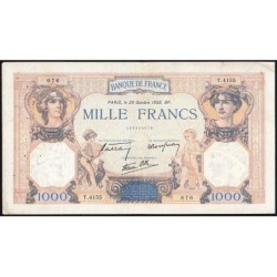 F 38-30 - 20/10/1938 - 1000 francs - Cérès et Mercure mod. - Série T.4155 - Etat : TB+