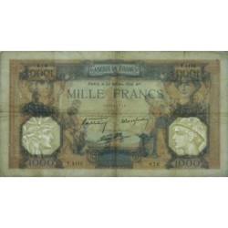 F 38-30 - 20/10/1938 - 1000 francs - Cérès et Mercure mod. - Série T.4155 - Etat : TB+