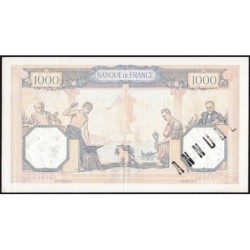 F 38-31 - 27/10/1938 - 1000 francs - Cérès et Mercure mod. - Série Y.4977 - Annulé - Etat : SUP+