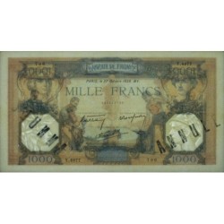 F 38-31 - 27/10/1938 - 1000 francs - Cérès et Mercure mod. - Série Y.4977 - Annulé - Etat : SUP+