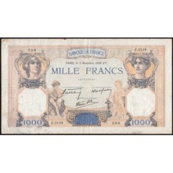 F 38-32 - 03/11/1938 - 1000 francs - Cérès et Mercure mod. - Série C.5119 - Etat : TB