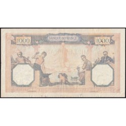 F 38-33 - 26/01/1939 - 1000 francs - Cérès et Mercure mod. - Série X.5562 - Etat : TB+