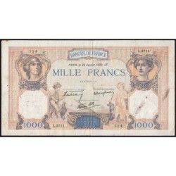 F 38-33 - 26/01/1939 - 1000 francs - Cérès et Mercure mod. - Série L.5711 - Etat : TB+