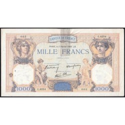 F 38-34 - 02/02/1939 - 1000 francs - Cérès et Mercure mod. - Série U.6254 - Etat : TB-