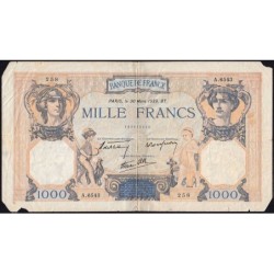 F 38-35 - 30/03/1939 - 1000 francs - Cérès et Mercure mod. - Série A.6543 - Etat : AB