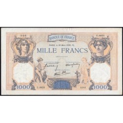 F 38-35 - 30/03/1939 - 1000 francs - Cérès et Mercure mod. - Série U.6631 - Etat : TTB
