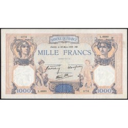 F 38-35 - 30/03/1939 - 1000 francs - Cérès et Mercure mod. - Série L.6680 - Etat : TTB-