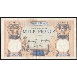 F 38-35 - 30/03/1939 - 1000 francs - Cérès et Mercure mod. - Série J.6706 - Etat : TTB-