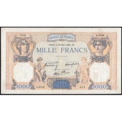 F 38-35 - 30/03/1939 - 1000 francs - Cérès et Mercure mod. - Série Q.6706 - Etat : TB+