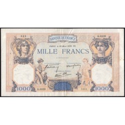 F 38-35 - 30/03/1939 - 1000 francs - Cérès et Mercure mod. - Série Q.6839 - Etat : TB+