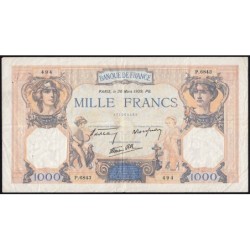 F 38-35 - 30/03/1939 - 1000 francs - Cérès et Mercure mod. - Série P.6843 - Etat : TB+