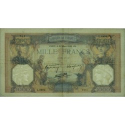 F 38-35 - 30/03/1939 - 1000 francs - Cérès et Mercure mod. - Série L.6904 - Etat : TTB-