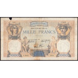 F 38-35 - 30/03/1939 - 1000 francs - Cérès et Mercure mod. - Série C.7015 - Etat : B-
