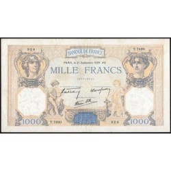 F 38-37 - 21/09/1939 - 1000 francs - Cérès et Mercure mod. - Série T.7690 - Etat : TTB-