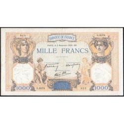F 38-38 - 02/11/1939 - 1000 francs - Cérès et Mercure mod. - Série O.8076 - Etat : TB+