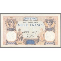 F 38-39a - 16/11/1939 - 1000 francs - Cérès et Mercure mod. - Série S.8378 - Etat : TTB+