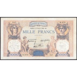 F 38-42 - 08/02/1940 - 1000 francs - Cérès et Mercure mod. - Série W?8779 (remplacem.) - Etat : TTB