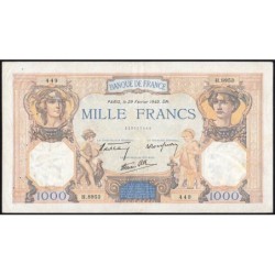 F 38-43 - 29/02/1940 - 1000 francs - Cérès et Mercure mod. - Série H.8953 - Etat : TTB-